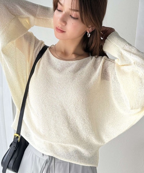 mily bilet(ミウィビレット)の「【mily bilet】冷房対策。携帯に便利♪トレンド感あるシアー素材が魅力。マルチWAY透かし編みケーブル柄切り替えニットカーディガン(カーディガン/ボレロ・レディース・ブルー/グレー/ブラック/アイボリー・X-LARGE/SMALL/MEDIUM/LARGE)」の17枚目の写真