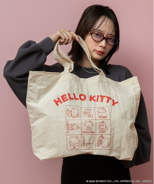 ad thie（アドティエ）の「【HELLO KITTY】 ビッグロゴ トートバッグ（トートバッグ・レディース・レッド/アイボリー/ブラック・FREE）」の3枚目の写真