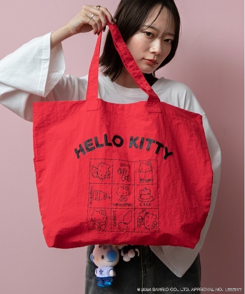 ad thie（アドティエ）の「【HELLO KITTY】 ビッグロゴ トートバッグ（トートバッグ・レディース・レッド/アイボリー/ブラック・FREE）」の11枚目の写真