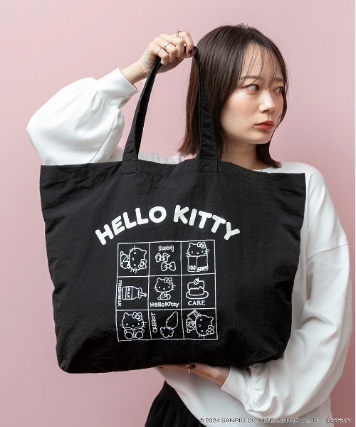 ad thie（アドティエ）の「【HELLO KITTY】 ビッグロゴ トートバッグ（トートバッグ・レディース・レッド/アイボリー/ブラック・FREE）」の5枚目の写真