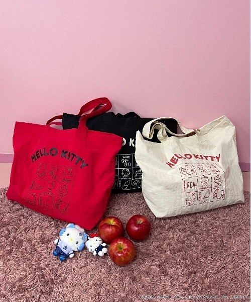 ad thie（アドティエ）の「【HELLO KITTY】 ビッグロゴ トートバッグ（トートバッグ・レディース・レッド/アイボリー/ブラック・FREE）」の15枚目の写真