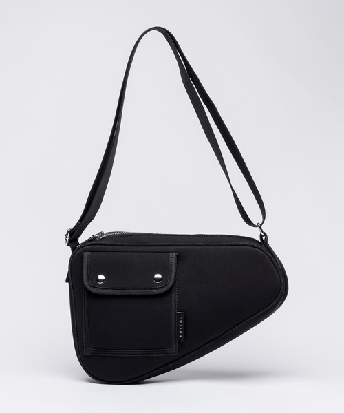 EDITA.（エディータ）の「ネオプレンレクタングル ショルダーバッグ　軽量 / 個性的（ショルダーバッグ・レディース・サックスブルー/ブラック・FREE）」の4枚目の写真