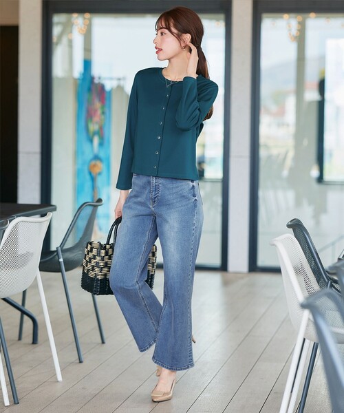 Tiaclasse(ティアクラッセ)の「ストレッチワイドデニム(デニムパンツ・レディース・ブルー/ネイビー・S/L/M)」の18枚目の写真