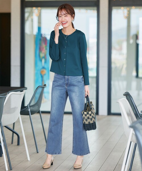 Tiaclasse(ティアクラッセ)の「ストレッチワイドデニム(デニムパンツ・レディース・ブルー/ネイビー・S/L/M)」の19枚目の写真