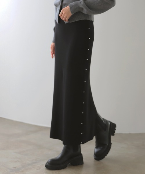 サイドパールニットスカート（スカート）｜MERAKI（メラキ）の