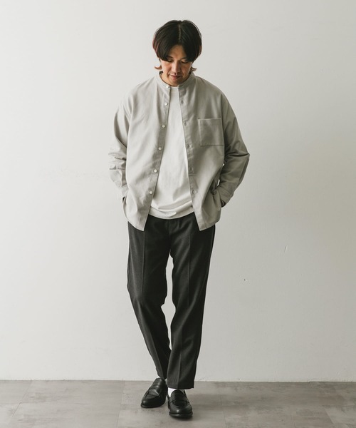 URBAN RESEARCH DOORS（アーバンリサーチドアーズ）の「両面起毛ネルバンドカラーシャツ（シャツ/ブラウス・メンズ・ネイビー/ベージュ/ブラウン/グレー系その他・MEDIUM/LARGE）」の19枚目の写真