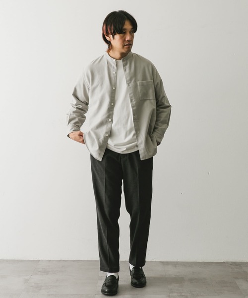 URBAN RESEARCH DOORS（アーバンリサーチドアーズ）の「両面起毛ネルバンドカラーシャツ（シャツ/ブラウス・メンズ・ネイビー/ベージュ/ブラウン/グレー系その他・MEDIUM/LARGE）」の20枚目の写真