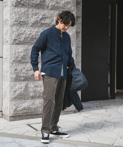 セール】両面起毛ネルバンドカラーシャツ（シャツ/ブラウス）｜URBAN