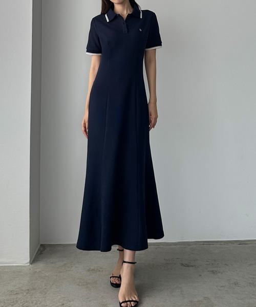 ☆☆再お値下げ☆☆【TAYLOR MADE】ネイビー ☆ポロワンピドレス セール】【選べる】ポロワンピース（セミフレア/Iライン