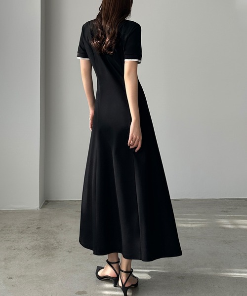 Louere ポロワンピース　Bネイビー Mサイズ Louere ネイビー ポロワンピース M （セミフレア） - メルカリ