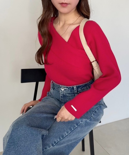 セール】韓国っぽアシンメトリーニット（ニット/セーター）｜one after