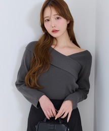 韓国っぽアシンメトリーニット