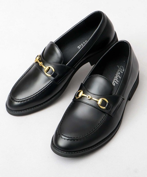 glabella（グラベラ）の「選べる3素材 ゴールドビット スタンダード ローファー （ガラスレザー調・スムースレザー調・スエードレザー調） ビジネス対応（ローファー・メンズ・ブラック系その他/ブラック/ブラック系その他2・S/M/L）」の6枚目の写真