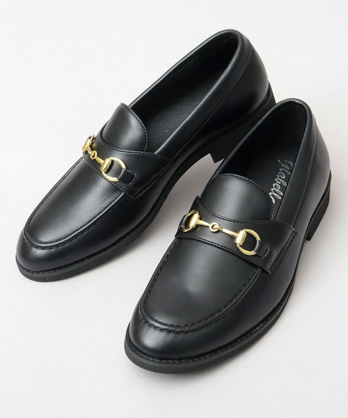 glabella（グラベラ）の「選べる3素材 ゴールドビット スタンダード ローファー （ガラスレザー調・スムースレザー調・スエードレザー調） ビジネス対応（ローファー・メンズ・ブラック系その他/ブラック/ブラック系その他2・S/M/L）」の5枚目の写真