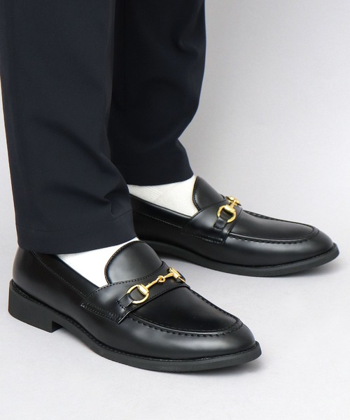 glabella（グラベラ）の「選べる3素材 ゴールドビット スタンダード ローファー （ガラスレザー調・スムースレザー調・スエードレザー調） ビジネス対応（ローファー・メンズ・ブラック系その他/ブラック/ブラック系その他2・S/M/L）」の22枚目の写真