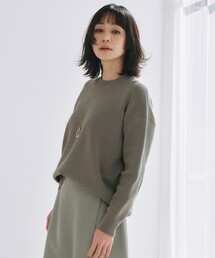 【WEB限定カラーあり・洗える】コットンポリエステルスムース ニットプルオーバー