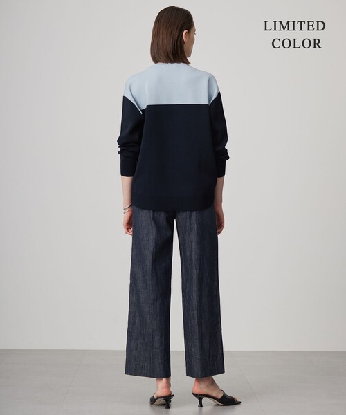 ICB（アイシービー）の「【WEB限定カラーあり・洗える】コットンポリエステルスムース  ニットプルオーバー（ニット/セーター・レディース・アイボリー系/ダルブルー系1/カーキ系/ダルブルー系2/ライトイエロー系2/ライトイエロー系1・LARGE）」の21枚目の写真