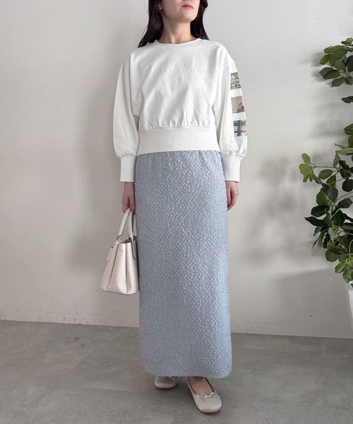 mysty woman(ミスティウーマン)の「テクスチャーカットスカート 322321(スカート・レディース・アイボリー/ブルー系その他/ブラック・FREE)」の20枚目の写真