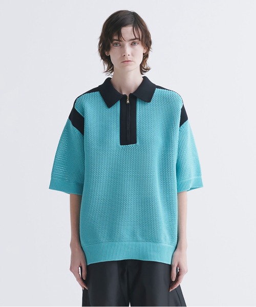 トップス cullni Bi Color Mesh Knit CULLNI セーター ニット Bi Color Mesh Knit Short Sleeve