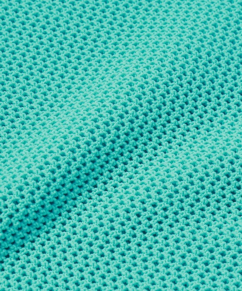 セール】Bi Color Mesh Knit Zip Up Polo Shirt（ニット