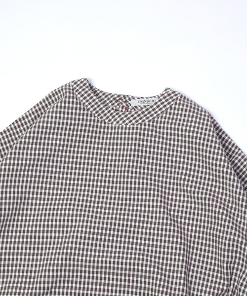 OMNIGOD（オムニゴッド）の「[OMNIGOD womens / オムニゴッド] オリジナルギンガムチェックシャンブレークルーネックワンピース（ワンピース・レディース・ブラウン系その他・FREE）」の12枚目の写真
