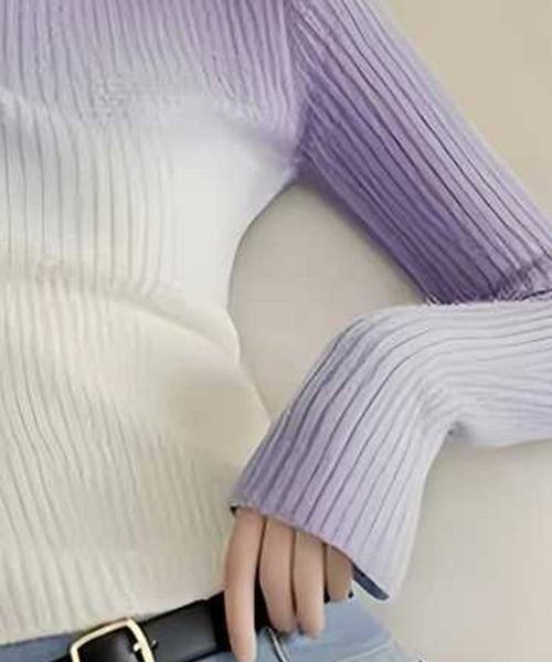 ｵﾝﾌﾞﾚｰﾘﾌﾞﾆｯﾄﾄｯﾌﾟｽ（ニット/セーター）｜CADBURY（キャドバリー）