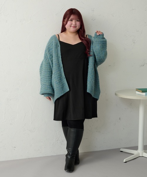 Louiosy(ルオシー)の「【大きいサイズ】チョーカー付きキャミソールミニワンピース(ワンピース・レディース・ブラック/グリーン系その他/グレイッシュベージュ・X-LARGE/3L/4L)」の18枚目の写真