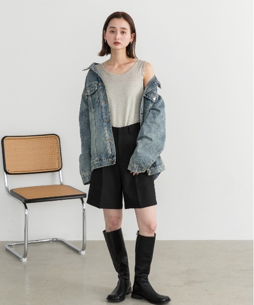 ad thie（アドティエ）の「2WAYラメ タンクトップ（タンクトップ・レディース・グレイッシュベージュ/ブラウン/グレー・LARGE/MEDIUM）」の20枚目の写真