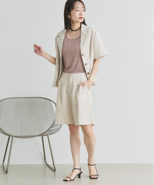 ad thie（アドティエ）の「2WAYラメ タンクトップ（タンクトップ・レディース・グレイッシュベージュ/ブラウン/グレー・LARGE/MEDIUM）」の6枚目の写真