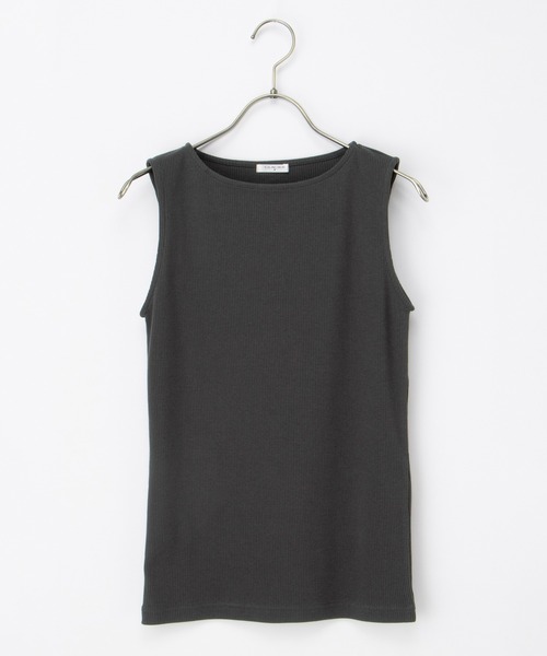 Honeys（ハニーズ）の「【ＵＶカット】ボートネックタンク（タンクトップ・レディース・スミクロ/グリーン/ホワイト/グレイッシュベージュ/ブラック・L/LL/M/S）」の3枚目の写真