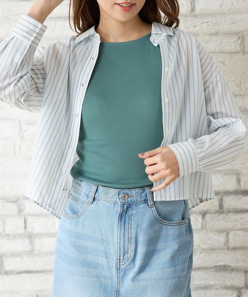 Honeys（ハニーズ）の「【ＵＶカット】ボートネックタンク（タンクトップ・レディース・スミクロ/グリーン/ホワイト/グレイッシュベージュ/ブラック・L/LL/M/S）」の5枚目の写真