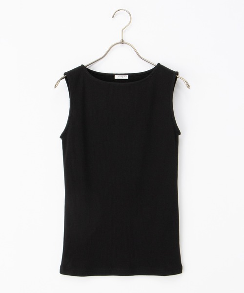 Honeys（ハニーズ）の「【ＵＶカット】ボートネックタンク（タンクトップ・レディース・スミクロ/グリーン/ホワイト/グレイッシュベージュ/ブラック・L/LL/M/S）」の2枚目の写真