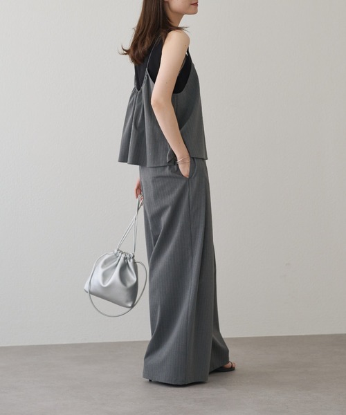 PUAL CE CIN(ピュアルセシン)の「【2点セット】TRビスチェセットアップ(つなぎ/オールインワン・レディース・ストライプ/グレー/ブラック・FREE)」の15枚目の写真