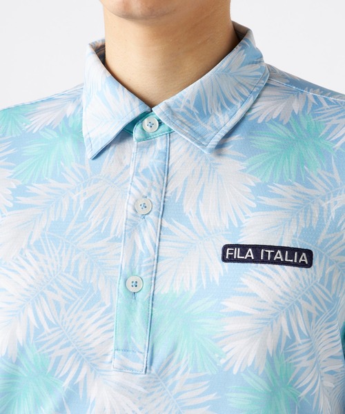 FILA GOLF(フィラゴルフ )の「ワッフルメッシュ リーフ柄 半袖シャツ(ポロシャツ・メンズ・ホワイト/ネイビー/ブルー・LARGE/X-LARGE/MEDIUM)」の18枚目の写真
