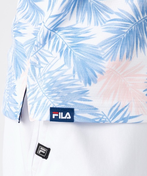 FILA GOLF(フィラゴルフ )の「ワッフルメッシュ リーフ柄 半袖シャツ(ポロシャツ・メンズ・ホワイト/ネイビー/ブルー・LARGE/X-LARGE/MEDIUM)」の13枚目の写真