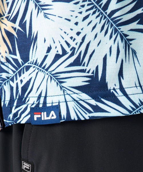 FILA GOLF(フィラゴルフ )の「ワッフルメッシュ リーフ柄 半袖シャツ(ポロシャツ・メンズ・ホワイト/ネイビー/ブルー・LARGE/X-LARGE/MEDIUM)」の8枚目の写真
