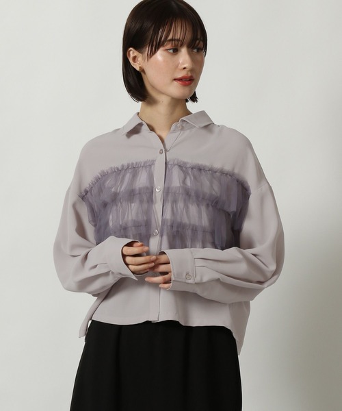 セール】チュールドッキングシャツ長袖 / 291761（シャツ/ブラウス