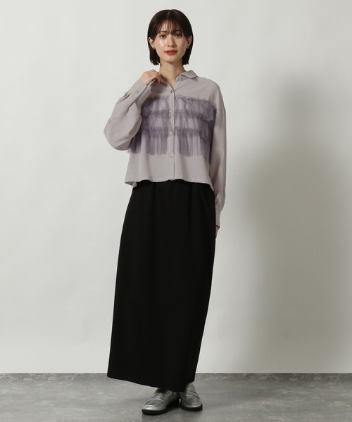 LAKOLE(ラコレ)の「チュールドッキングシャツ長袖 / 291761(シャツ/ブラウス・レディース・ブルー/ブラック/アイボリー/グレー・MEDIUM/LARGE)」の11枚目の写真