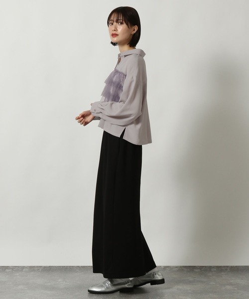 LAKOLE(ラコレ)の「チュールドッキングシャツ長袖 / 291761(シャツ/ブラウス・レディース・ブルー/ブラック/アイボリー/グレー・MEDIUM/LARGE)」の12枚目の写真