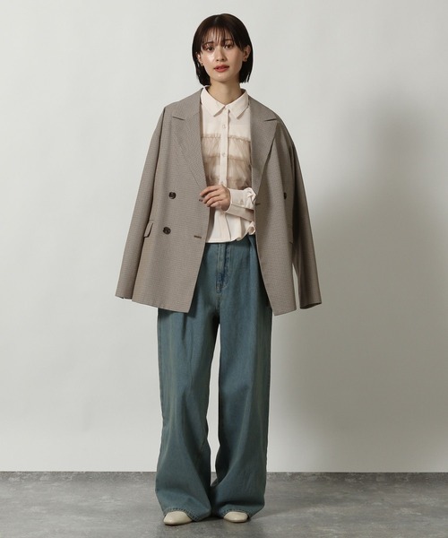 LAKOLE(ラコレ)の「チュールドッキングシャツ長袖 / 291761(シャツ/ブラウス・レディース・ブルー/ブラック/アイボリー/グレー・MEDIUM/LARGE)」の15枚目の写真