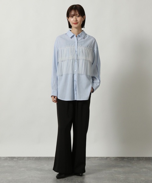 LAKOLE(ラコレ)の「チュールドッキングシャツ長袖 / 291761(シャツ/ブラウス・レディース・ブルー/ブラック/アイボリー/グレー・MEDIUM/LARGE)」の22枚目の写真