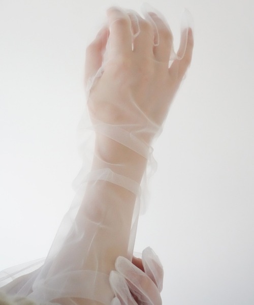 Port（ポート）の「【 Port / ポート 】 シアー ロング グローブ（手袋・レディース・ホワイト/グリーン/ピンク/レッド/パープル/ブラック・FREE）」の2枚目の写真