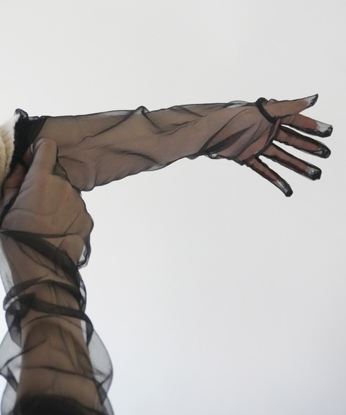 Port（ポート）の「【 Port / ポート 】 シアー ロング グローブ（手袋・レディース・ホワイト/グリーン/ピンク/レッド/パープル/ブラック・FREE）」の3枚目の写真