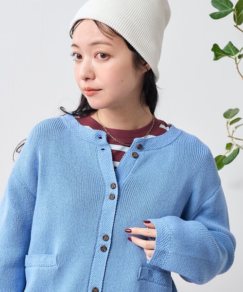 FREAK'S STORE(フリークスストア)の「アイスカラー ニットカーディガン(カーディガン/ボレロ・レディース・ピンク/オフホワイト/サックスブルー・フリ-)」の6枚目の写真