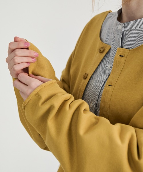 Crisp（クリスプ）の「カットオフスウェットカーディガン（スウェット・レディース・イエロー/ピンク・FREE）」の11枚目の写真