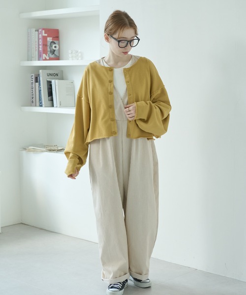 Crisp（クリスプ）の「カットオフスウェットカーディガン（スウェット・レディース・イエロー/ピンク・FREE）」の20枚目の写真