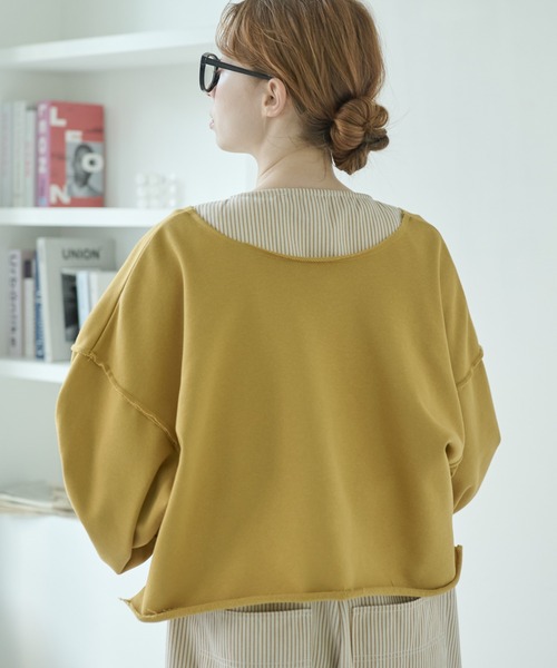 Crisp（クリスプ）の「カットオフスウェットカーディガン（スウェット・レディース・イエロー/ピンク・FREE）」の19枚目の写真