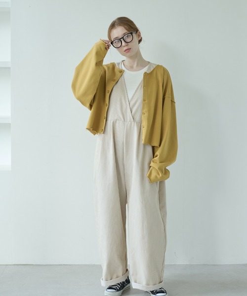 Crisp（クリスプ）の「カットオフスウェットカーディガン（スウェット・レディース・イエロー/ピンク・FREE）」の21枚目の写真