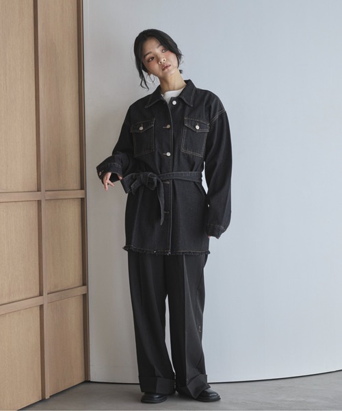 feepur（フェピュール）の「ロールアップワイドスラックス（スラックス・レディース・ブラック/チャコールグレー/ブラウン・SMALL/MEDIUM/LARGE）」の21枚目の写真