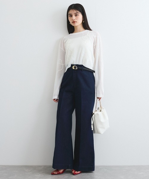 VIS（ビス）の「グリッターワイドデニムパンツ（デニムパンツ・レディース・ネイビー/ブルー系その他4・S/M）」の13枚目の写真